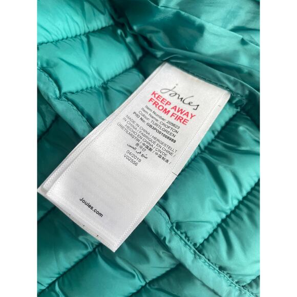 JOULES PUFFER CROFTON VEST KIDS SZ 5 TEAL GREEN POCKETS FULL ZIP MOCK NECK - Picture 7 of 13